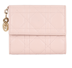 Christian Dior Lady Dior Compact Wallet,Leather, Pink, 33-MA-1117, DB, 3*